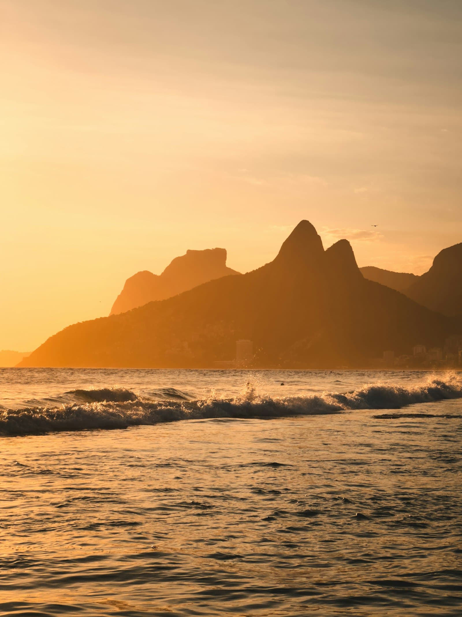 Sunset over the sea at Arpoador, Rio de Janeiro